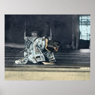  Japans meisje Bowing Dogeza Poster