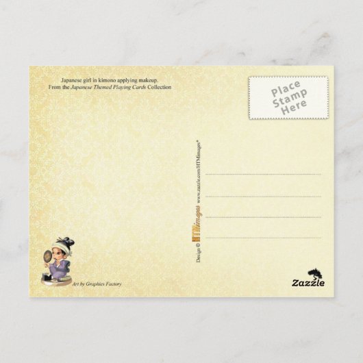 Japans meisje in kimono met make-up briefkaart (Achterkant)