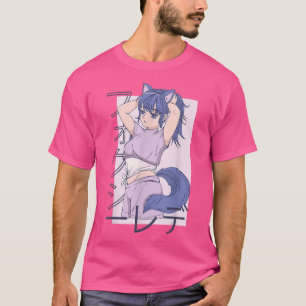 Japans meisje met animefilm, schattige vos voor vr t-shirt