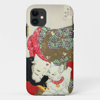 Japans meisje met Cat, Tsukioka Yoshitoshi iPhone 11 Hoesje