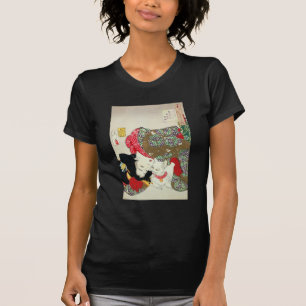 Japans meisje met Cat, Tsukioka Yoshitoshi T-shirt