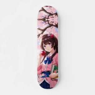 Japans meisje onder de naam Cherry Blossom Skateboard