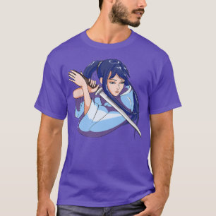 Japans meisje Samurai Katana Fighter Japan Girl T-shirt