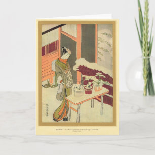 Japans meisje, thuis 17de eeuw kaart