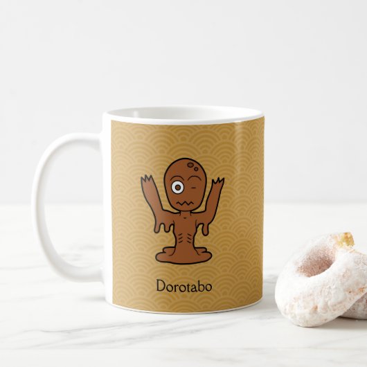Japans Modder Zombie Dorotabo: Cartoon Yokai Koffiemok (Met donut)