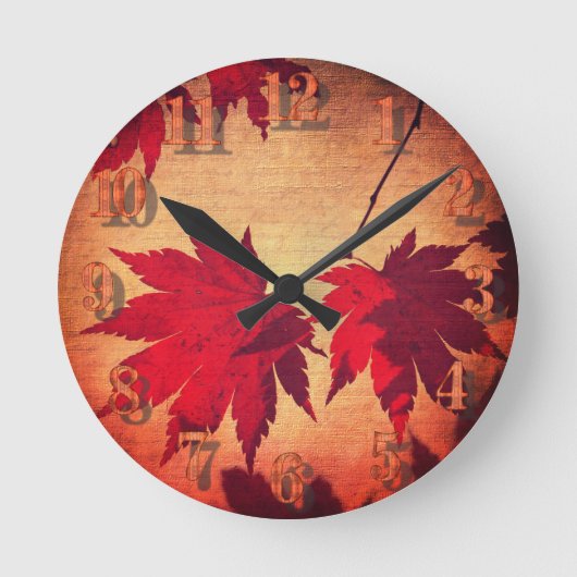 Japans modelboombladeren en script herfst ronde klok (Voorkant)