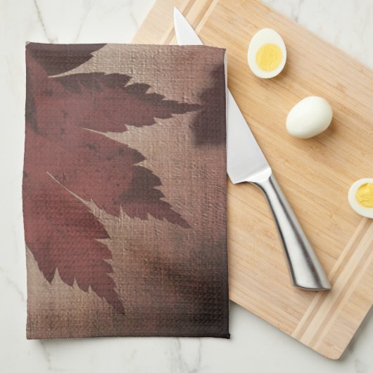 Japans modelboombladeren en script herfst theedoek (Quarter Fold)