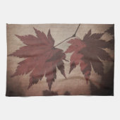 Japans modelboombladeren en script herfst theedoek (Horizontaal)