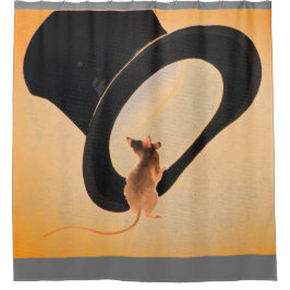 JAPANS MOUSE EN TOP HAT Shower Curtain Douchegordijn