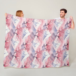 Japans Mt Fuji Kersenbloesem Patroon Fleece Deken