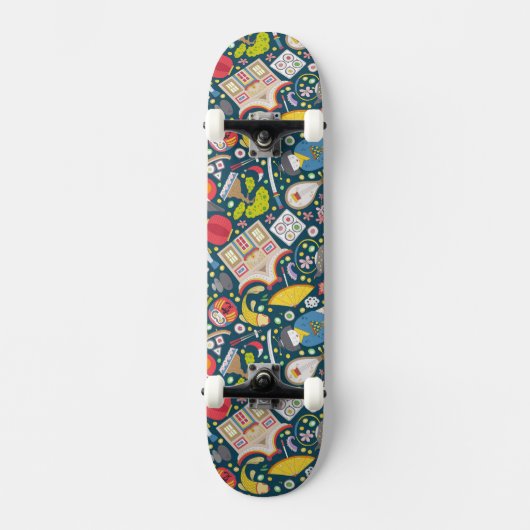 Japans naadloos patroon skateboard (Voorkant)