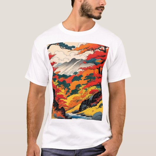 Japans najaarsgebladerte van de Herfst T-shirt (Voorkant)