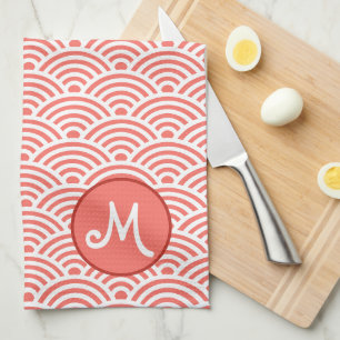 Japans Nami Wave Pattern en Monogram Theedoek