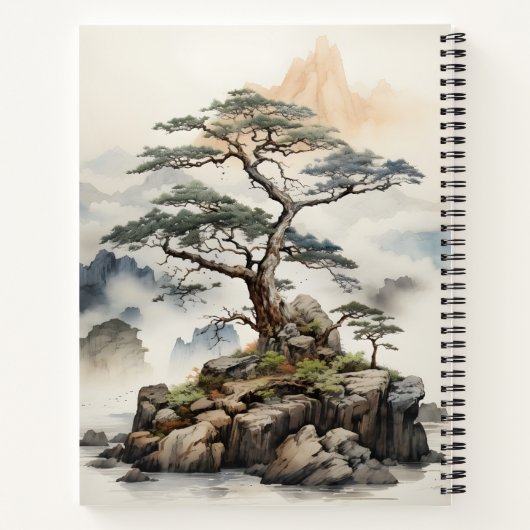 Japans Natuur Bonsai Tree Art Design Notitieboek (Achterkant)