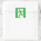 Japans nooduitgang teken vierkante sticker (Tas)