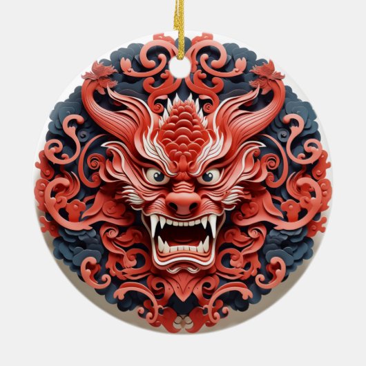 Japans Oni keramisch Ornament (Achterkant)