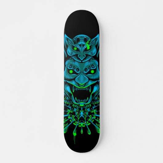 Japans Oni Masker Blue Skateboard (Voorkant)
