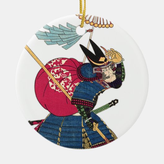 Japans Oost-Samurai Warrior Japan Keramisch Ornament (Voorkant)
