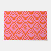 Japans Oranje roze golflengte Seigaiha Pattern Pre Deurmat (Voorkant)