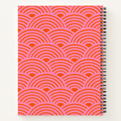Japans Oranje roze golflengte Seigaiha Pattern Pre Notitieboek (Achterkant)