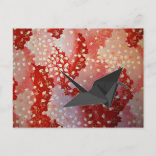 japans Origami kraanroze Sakura cherry blossom Briefkaart
