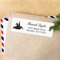 Japans Origami Paper Crane Motif Return Address
