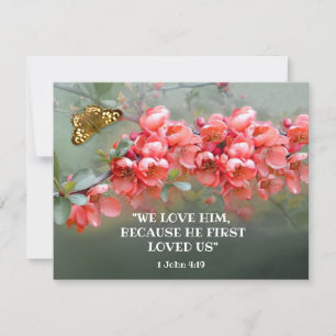 Japans ornamental Quince met bijbelcitaat Kaart