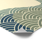 Japans oud Boho Chic Natuur Landscape Mun Poster (Hoek)