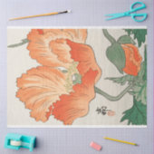 japans papaver decoupaging rood Sinaasappel Tissuepapier (Craft)