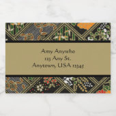 Japans patroon Voedselcontainer Etiket (Enkel label)