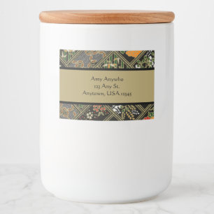  Japans patroon Voedselcontainer Etiket