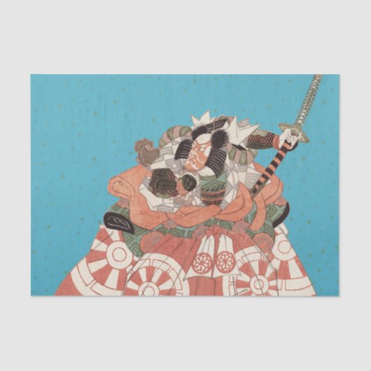 Japans portret - Aankomst met zwaard Tissuepapier (Voorkant)