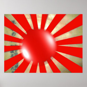 Japans Poster met flagbubbels