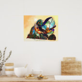 Japans Poster voor fijn kunstwerk Koi Fish Design (Keuken)