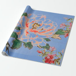 JAPANS PRINT COLLAGE BLAUW Wrapping Paper Cadeaupapier