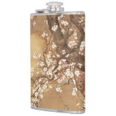 Japans pruim bloeit in maanlicht heupfles (Links)