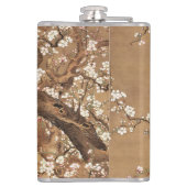 Japans pruim bloeit in maanlicht heupfles (Achterkant)