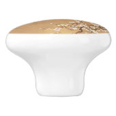 Japans  pruim bloeit in maanlicht keramische knop (Zijkant)