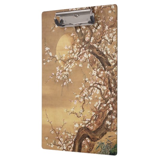 Japans  pruim bloeit in maanlicht klembord (Links)