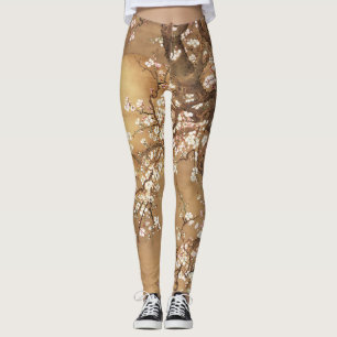 Japans pruim bloeit in maanlicht leggings
