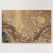 Japans  pruim bloeit in maanlicht legpuzzel (Horizontaal)