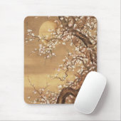 Japans pruim bloeit in maanlicht muismat (Met muis)