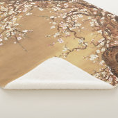 Japans pruim bloeit in maanlicht sherpa deken (3/4)