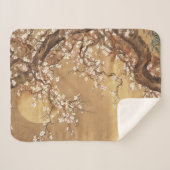 Japans pruim bloeit in maanlicht sherpa deken (Voorkant (horizontaal))