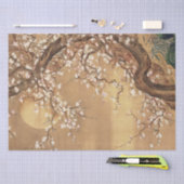 Japans pruim bloeit in maanlicht tissuepapier (Craft)