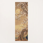 Japans  pruim bloeit in maanlicht yogamat (Achterkant)