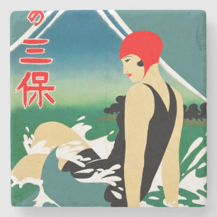 Japans Reizen Toerisme Poster jaren 1930 Art Deco  Stenen Onderzetter