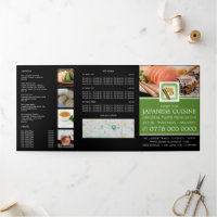 Japans restaurant, Sushi Menu Tri-Fold Flyer