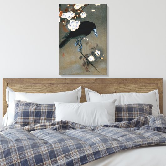 Japans-rij en Blossom Woodblock Druk Canvas Afdruk (Insitu (Slaapkamer))