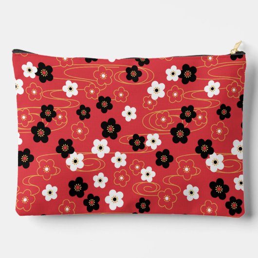 Japans Rood Sakura Blossom Monogram Initialen Etui (Achterkant)